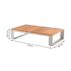 Conjunto para Jardim com Sofá e Mesa de Centro 5 Lugares Alumínio|Madeira Teca Branco|Cinza Surrey Naterial